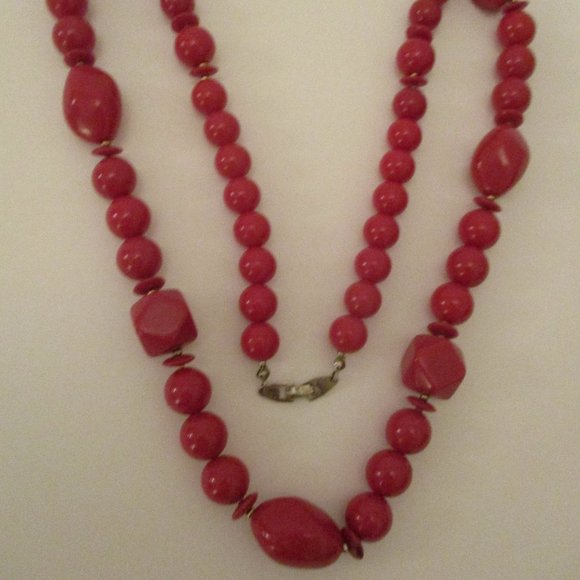Vtg Celluloid Beaded Necklace With Gold Tone Metal Spacer Beads Heavy In Weight - Picture 2 of 9